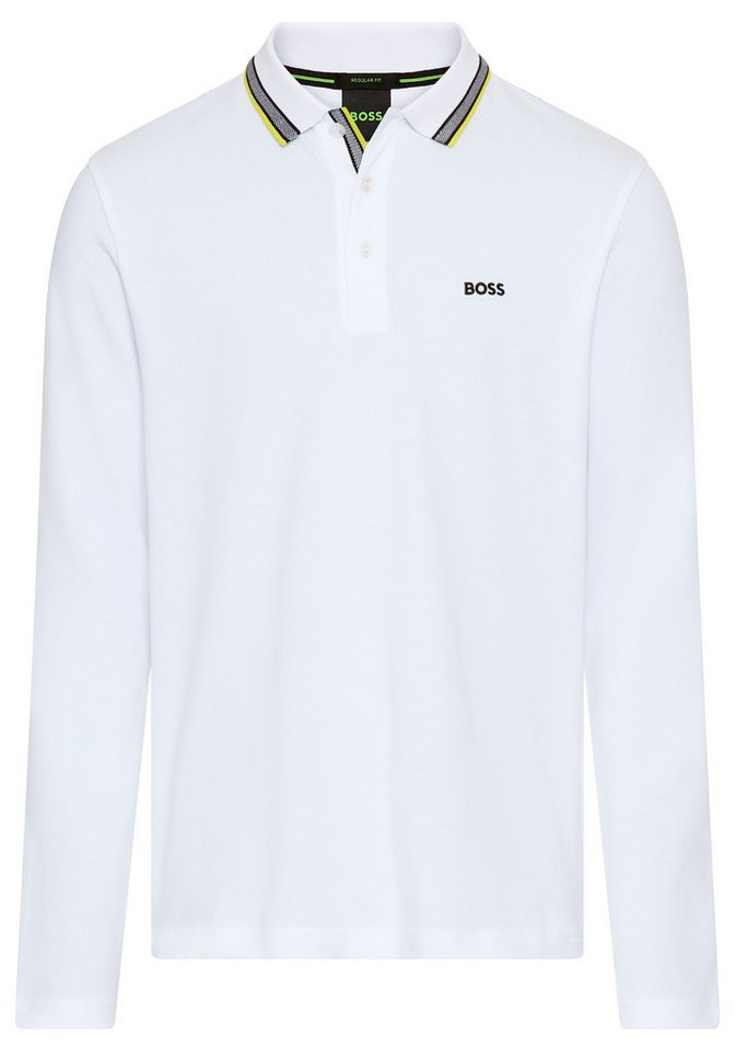 BOSS GREEN Langarm-Poloshirt Plisy mit Streifen am Kragen von BOSS GREEN