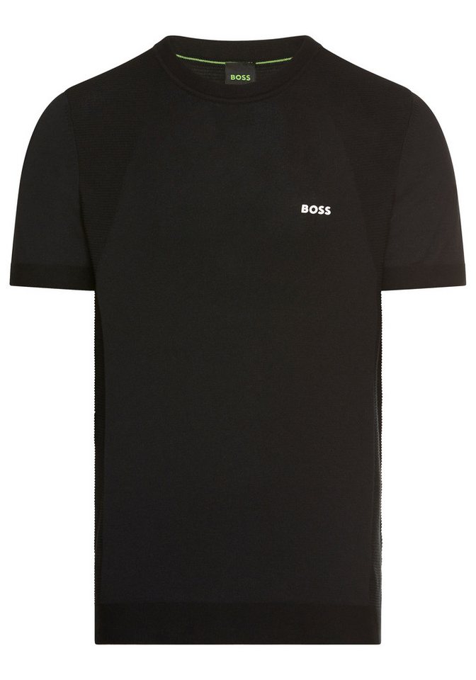 BOSS GREEN Rundhalspullover Momentum Lite T24 mit Strukturmix von BOSS GREEN