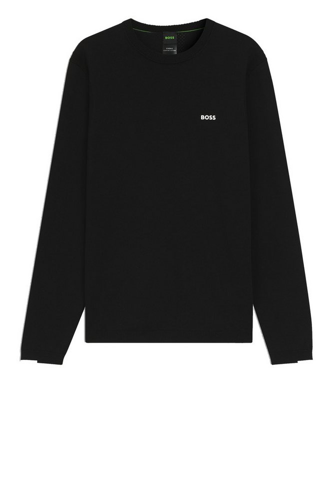 BOSS GREEN Strickpullover K_Ever-X CN aus Baumwolle mit Kontrast-Details (1-tlg) von BOSS GREEN