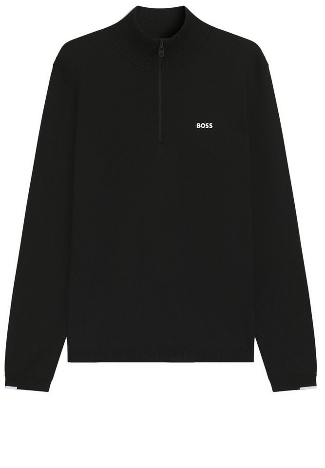 BOSS GREEN Strickpullover K_Ever-X QZ mit Troyerkragen und Logo-Print (1-tlg) von BOSS GREEN