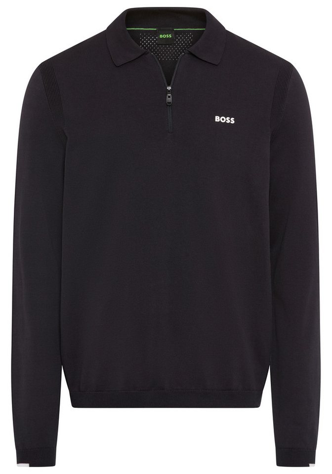 BOSS GREEN Strickpullover KN Ever-X PL mit Reißverschluss, regular fit, toniges Logo von BOSS GREEN