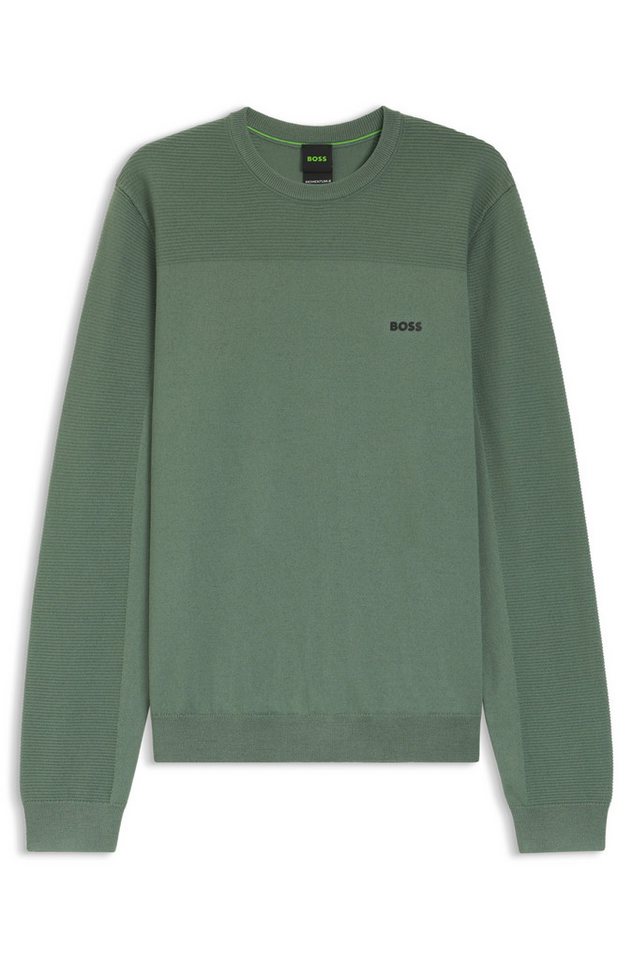 BOSS GREEN Strickpullover KN Momentum-X CN Rundhalsausschnitt, Regular Fit, kontrast HD-Logo BOSS GREEN Strickpullover KN Momentum-X CN Rundhalsausschnitt, Regular Fit, kontrast HD-Logo von BOSS GREEN