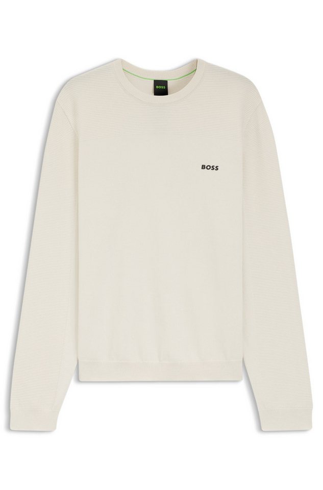 BOSS GREEN Strickpullover KN Momentum-X CN Rundhalsausschnitt, Regular Fit, kontrast HD-Logo von BOSS GREEN