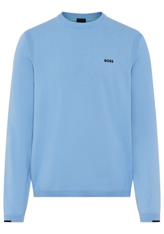 BOSS GREEN Strickpullover Rundhalsausschnitt, Regular Fit, Logo-Print von BOSS GREEN