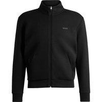 BOSS GREEN Glatte Sweatjacke mit gummiertem Logo-Emblem von BOSS Green