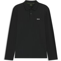 BOSS GREEN Langarm-Poloshirt in Piqué-Qualität mit Logo-Stickerei, Regular Fit von BOSS Green