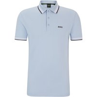BOSS GREEN Piqué-Poloshirt mit Streifenakzenten und Logo-Stickerei von BOSS Green