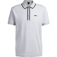 BOSS GREEN Stretch-Poloshirt mit Zip und Logo-Emblem von BOSS Green