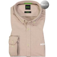 BOSS Green Herren Hemd beige Jersey meliert von BOSS Green