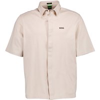 BOSS Green Herren Kurzarmhemd beige Mesh von BOSS Green