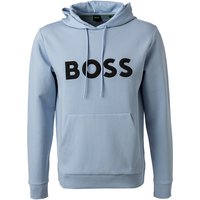 BOSS Green Herren Hoodie blau Baumwolle Logo und Motiv von BOSS Green