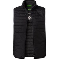 BOSS Green Herren Steppweste Schwarz Mikrofaser unifarben von BOSS Green