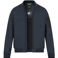 BOSS Green Herren Blouson blau Mikrofaser unifarben von BOSS Green