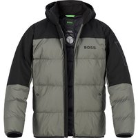 BOSS Green Herren Daunenjacke Grau/Schwarz Mikrofaser unifarben BOSS Green Herren Daunenjacke Grau/Schwarz Mikrofaser unifarben von BOSS Green