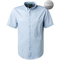 BOSS Green Herren Kurzarmhemd blau Jersey von BOSS Green