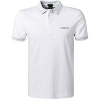 BOSS Green Herren Polo-Shirt weiß Baumwoll-Jersey von BOSS Green