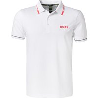 BOSS Green Herren Polo-Shirt weiß Mikrofaser von BOSS Green