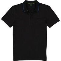 BOSS Green Herren Polo-Shirt schwarz Baumwoll-Piqué Slim Fit von BOSS Green