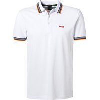 BOSS Green Herren Polo-Shirt weiß Baumwoll-Piqué von BOSS Green