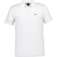 BOSS Green Herren Polo-Shirt weiß Baumwoll-Stretch von BOSS Green