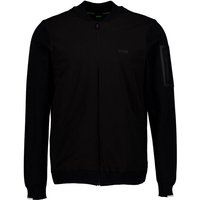 BOSS Green Herren Strickjacke Schwarz Mikrofaser unifarben von BOSS Green