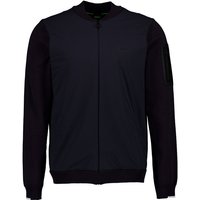 BOSS Green Herren Strickjacke blau Mikrofaser unifarben von BOSS Green