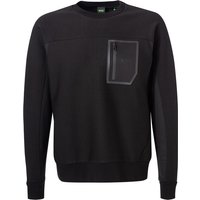 BOSS Green Herren Sweatshirt schwarz Baumwolle unifarben von BOSS Green