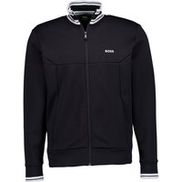 BOSS Green Herren Sweatjacke schwarz Baumwolle unifarben von BOSS Green