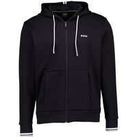 BOSS Green Herren Sweatjacke schwarz Baumwolle unifarben von BOSS Green