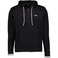 BOSS Green Herren Sweatjacke schwarz Baumwolle unifarben von BOSS Green