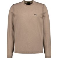 BOSS Green Herren Pullover beige Baumwolle unifarben von BOSS Green