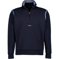 BOSS Green Herren Sweatshirt blau Baumwoll-Stretch unifarben von BOSS Green