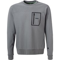 BOSS Green Herren Sweatshirt grau unifarben von BOSS Green