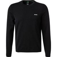 BOSS Green Herren Pullover Schwarz Baumwolle unifarben von BOSS Green