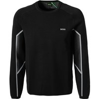BOSS Green Herren Pullover Schwarz Mikrofaser unifarben von BOSS Green