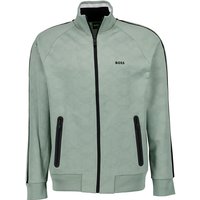 BOSS Green Herren Sweatjacke grün Mikrofaser unifarben von BOSS Green