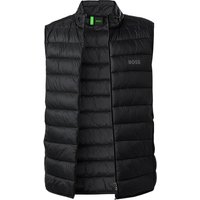 BOSS Green Herren Steppweste schwarz Mikrofaser unifarben von BOSS Green