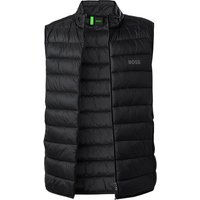 BOSS Green Herren Steppweste Schwarz Mikrofaser unifarben von BOSS Green