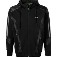 BOSS Green Herren Sweatjacke schwarz Baumwolle unifarben von BOSS Green