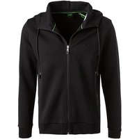 BOSS Green Herren Sweatjacke schwarz Baumwolle unifarben von BOSS Green