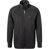 BOSS Green Herren Sweatjacke Schwarz Mikrofaser unifarben von BOSS Green