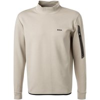 BOSS Green Herren Sweatshirt beige Baumwolle unifarben von BOSS Green