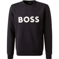 BOSS Green Herren Sweatshirt blau Baumwolle Logo und Motiv von BOSS Green