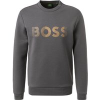 BOSS Green Herren Sweatshirt grau Baumwolle Logo und Motiv von BOSS Green