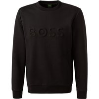 BOSS Green Herren Sweatshirt schwarz Baumwolle Logo und Motiv von BOSS Green