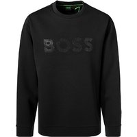 BOSS Green Herren Sweatshirt schwarz Baumwolle unifarben von BOSS Green