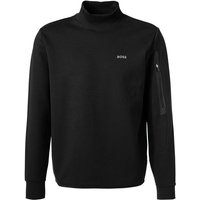 BOSS Green Herren Sweatshirt schwarz Baumwolle unifarben von BOSS Green