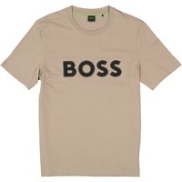 BOSS Green Herren T-Shirt beige Baumwolle von BOSS Green