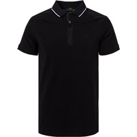 BOSS Green Herren Zip-Polo schwarz Baumwoll-Jersey von BOSS Green