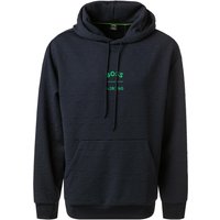 BOSS Green Herren Hoodie blau Mikrofaser unifarben,Logo und Motiv von BOSS Green